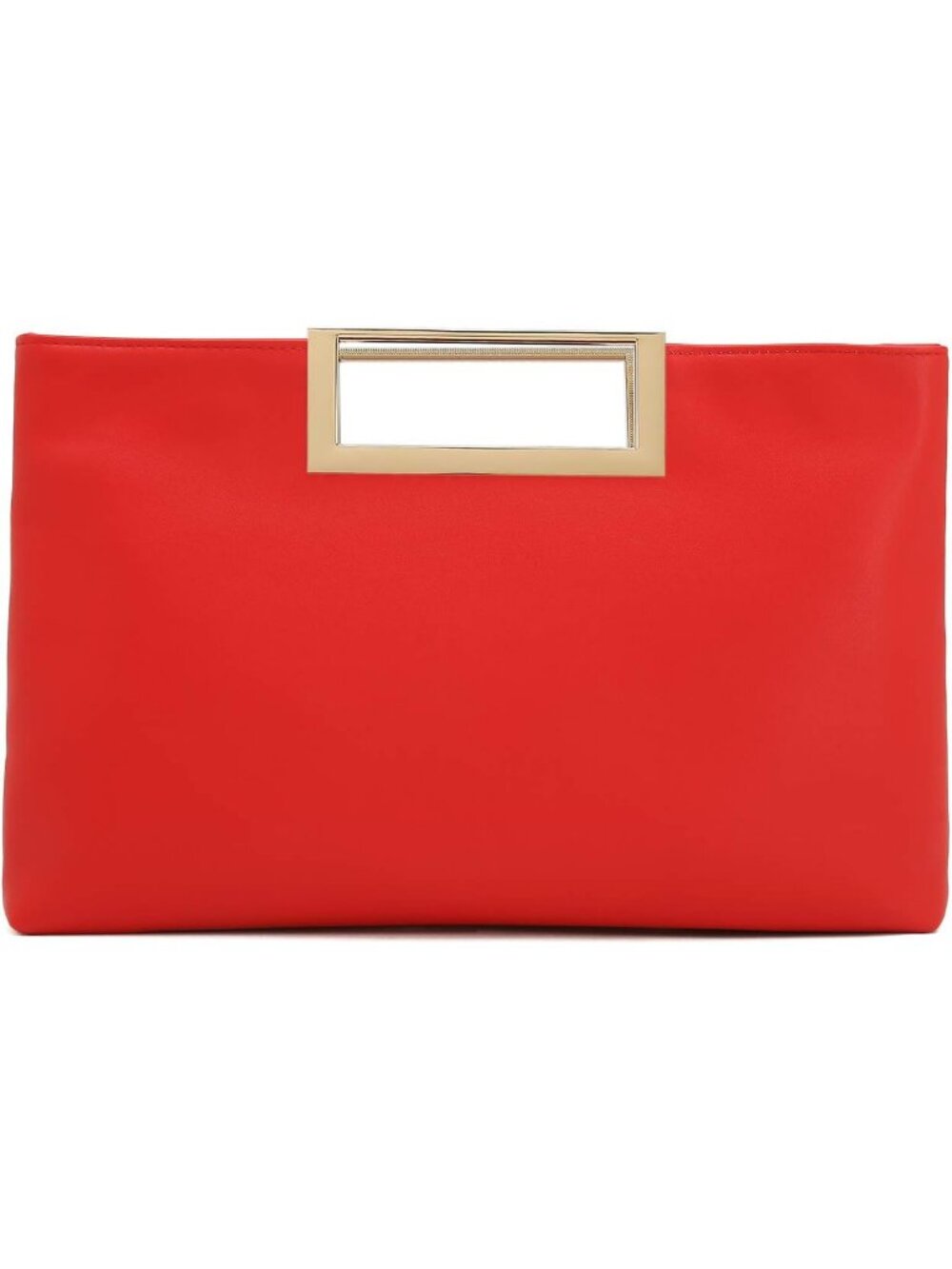 Women's Red PU Leather Fashion Stylish Clutch Purse Evening Handbag